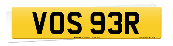 Registration number VOS 93R